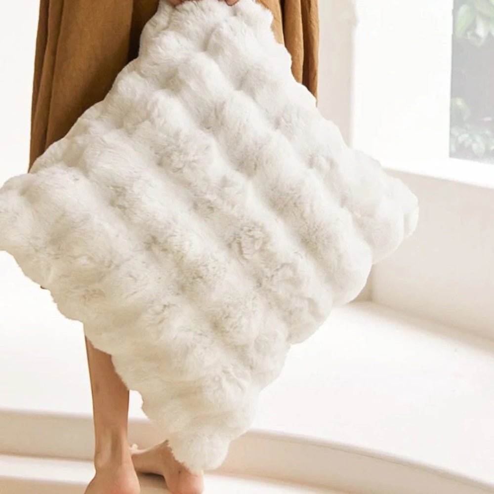 Virelle Maison - Housse de coussin décoratif en fausse fourrure douce