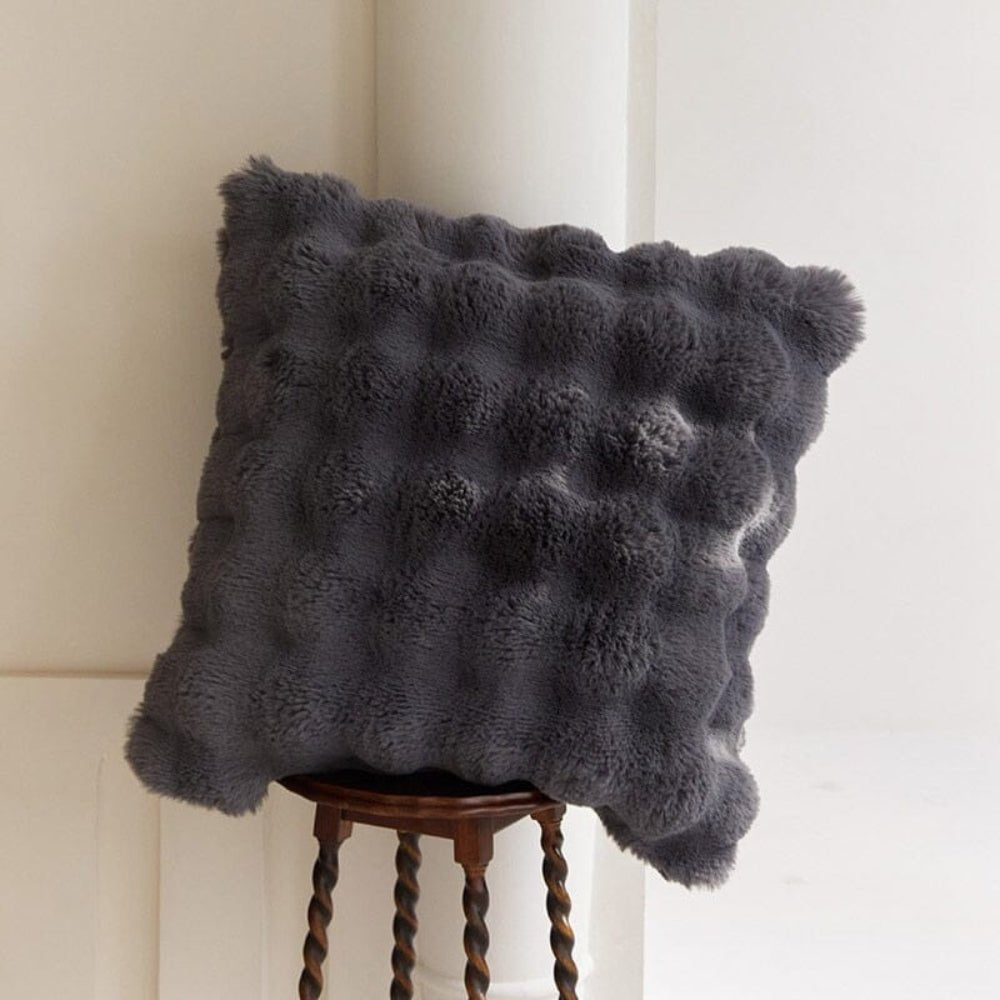Virelle Maison - Housse de coussin décoratif en fausse fourrure douce