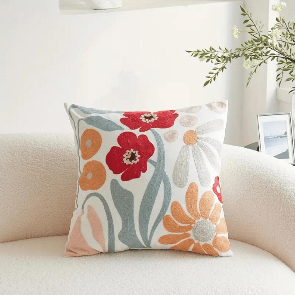 Virelle Maison - Housse de coussin décorative motifs botaniques tissés | Virelle Maison