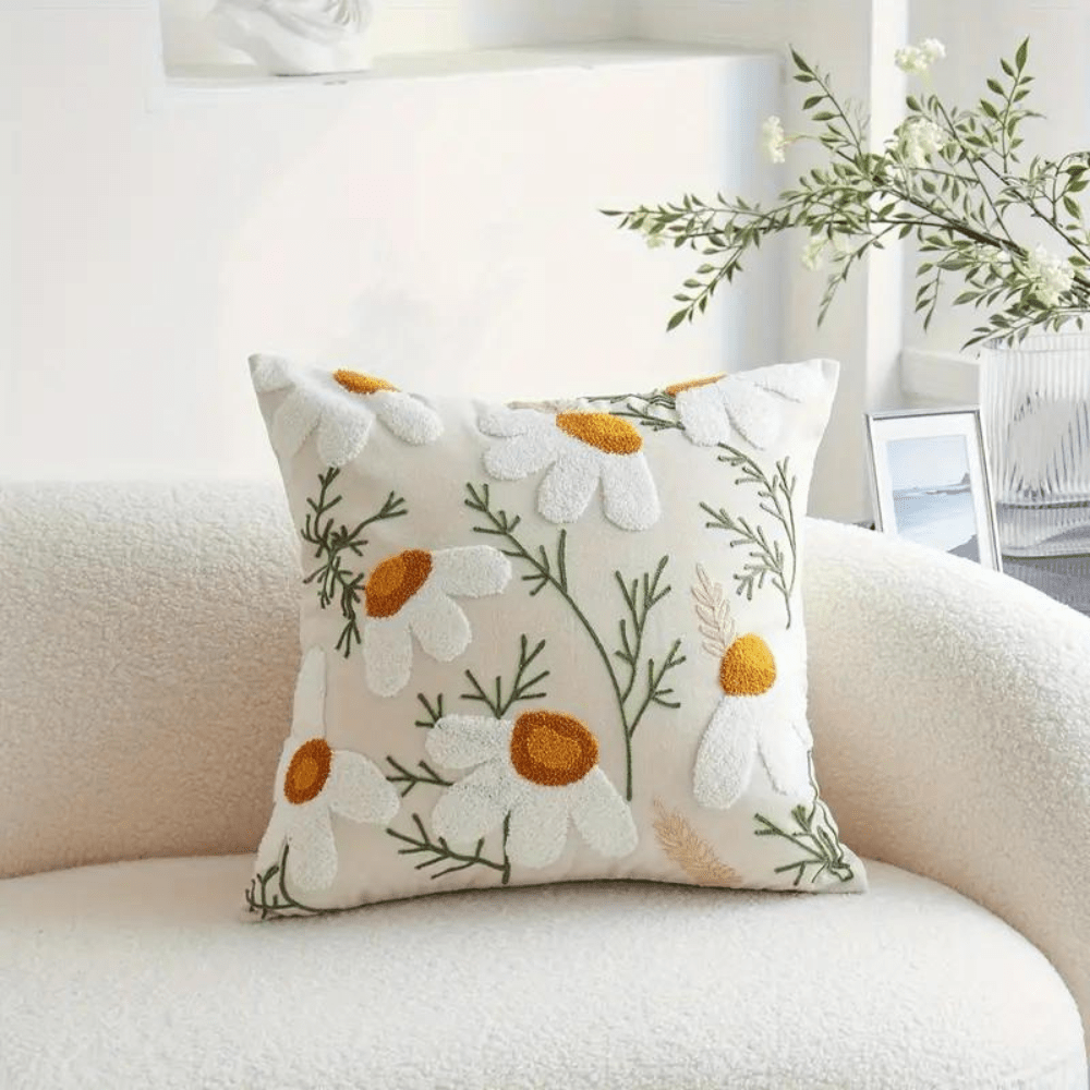 Virelle Maison - Housse de coussin décorative motifs botaniques tissés | Virelle Maison