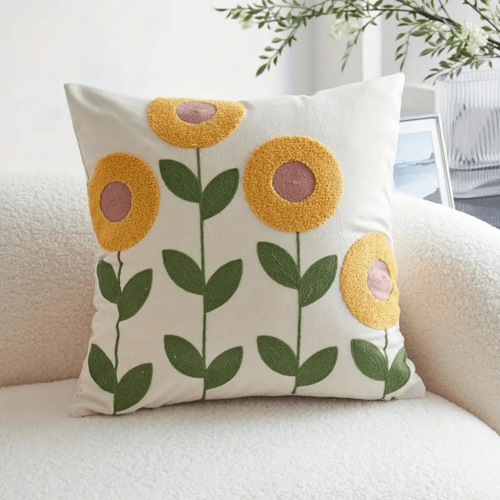Virelle Maison - Housse de coussin décorative motifs botaniques tissés | Virelle Maison