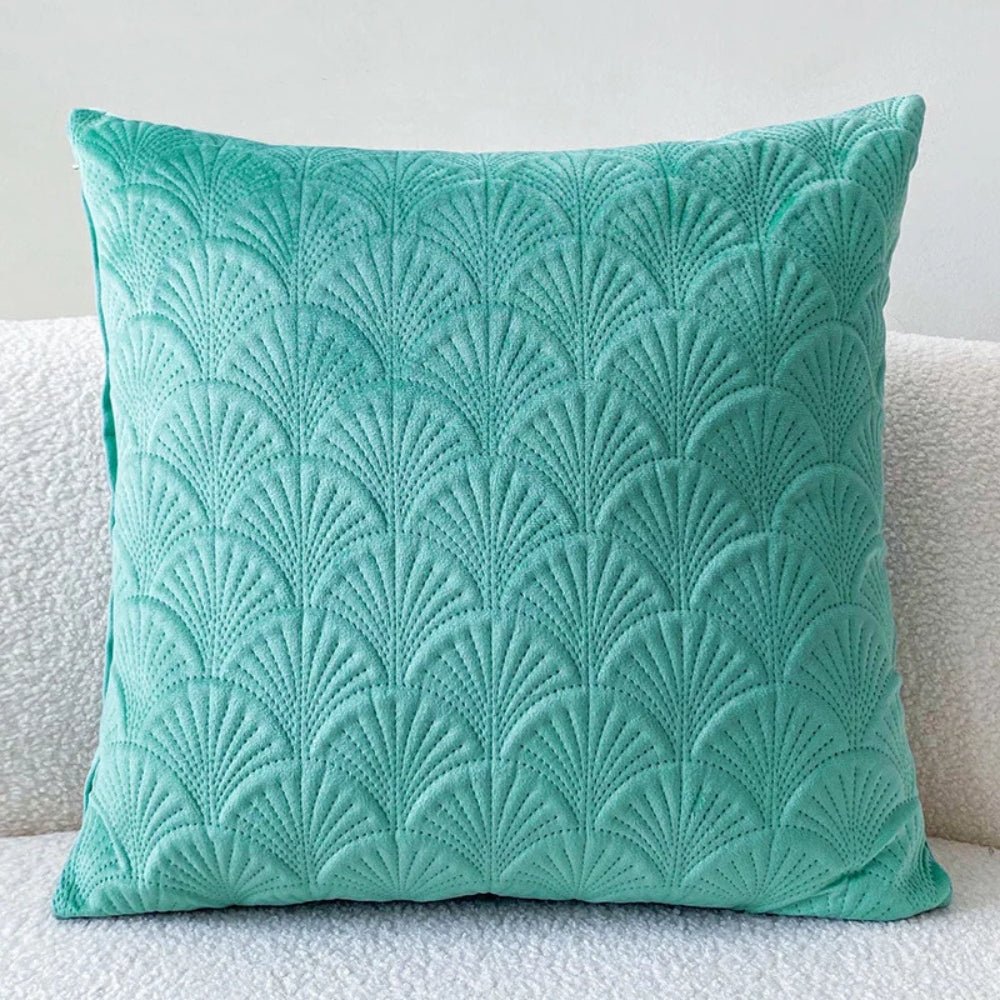 Virelle Maison - Housse de coussin en velours côtier à motif coquillage texturé | Virelle Maison