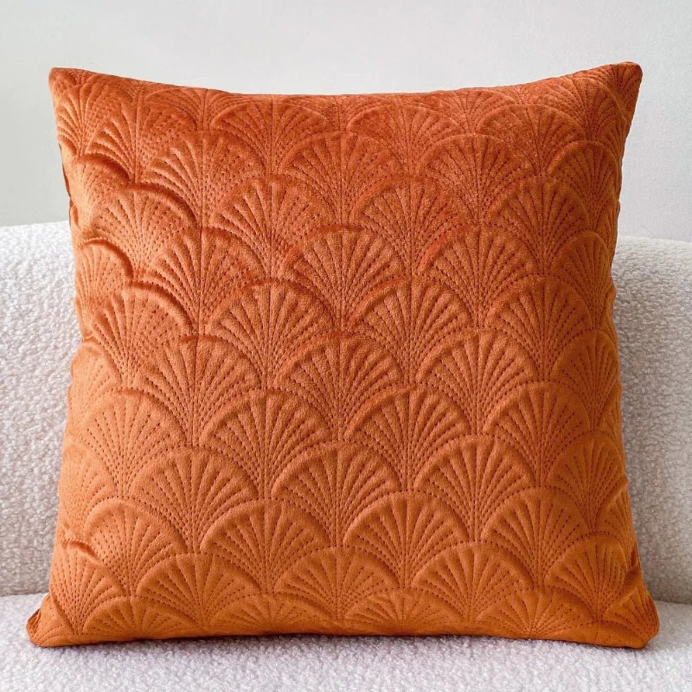 Virelle Maison - Housse de coussin en velours côtier à motif coquillage texturé | Virelle Maison