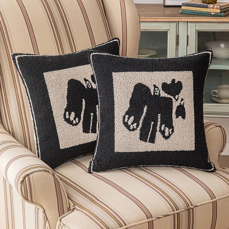 Virelle Maison - Housse de coussin tuftée en coton – Motif géométrique moderne | Virelle Maison