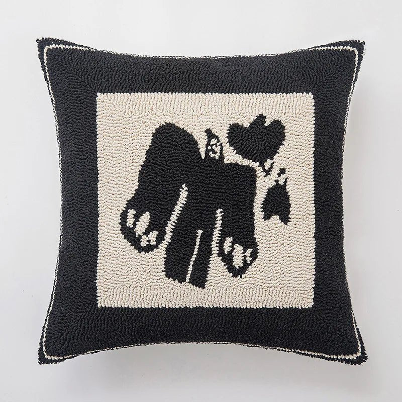 Virelle Maison - Housse de coussin tuftée en coton – Motif géométrique moderne | Virelle Maison