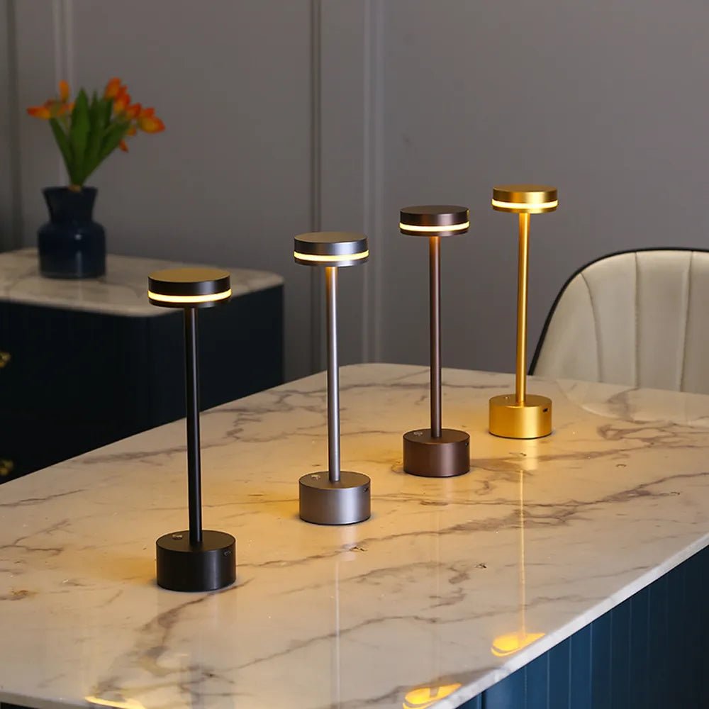 Virelle Maison - Lampe de table aluminium rechargeable, intensité réglable | Virelle Maison