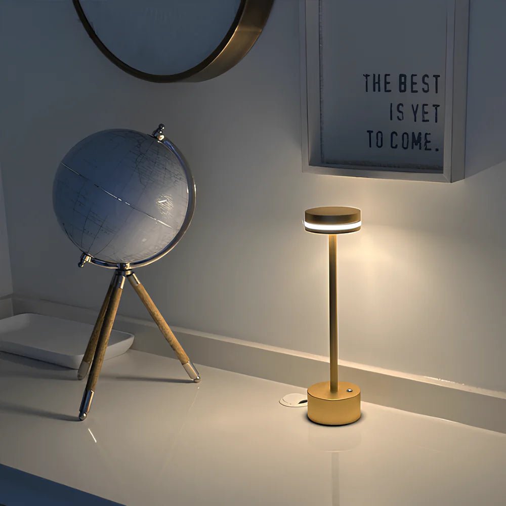 Virelle Maison - Lampe de table aluminium rechargeable, intensité réglable | Virelle Maison