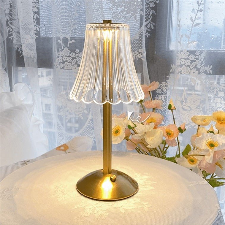 Virelle Maison - Lampe de table cristalline en aluminium brossé | Virelle Maison