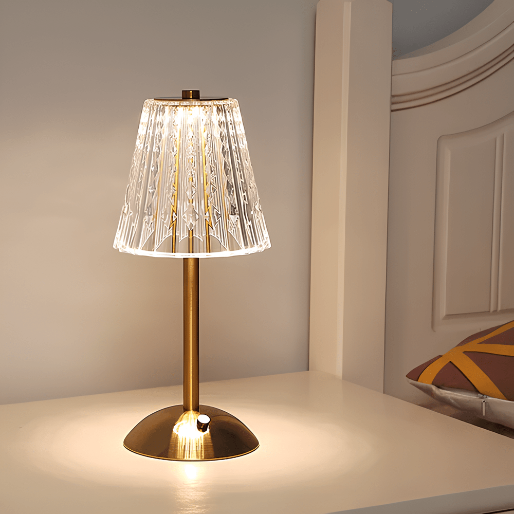 Virelle Maison - Lampe de table cristalline en aluminium brossé | Virelle Maison