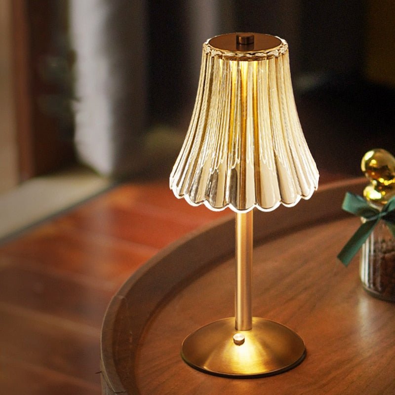 Virelle Maison - Lampe de table cristalline en aluminium brossé | Virelle Maison