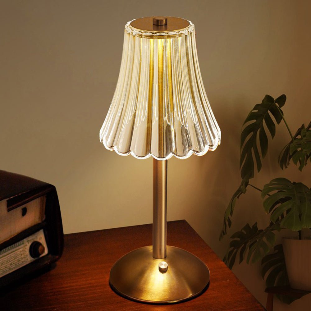 Virelle Maison - Lampe de table cristalline en aluminium brossé | Virelle Maison