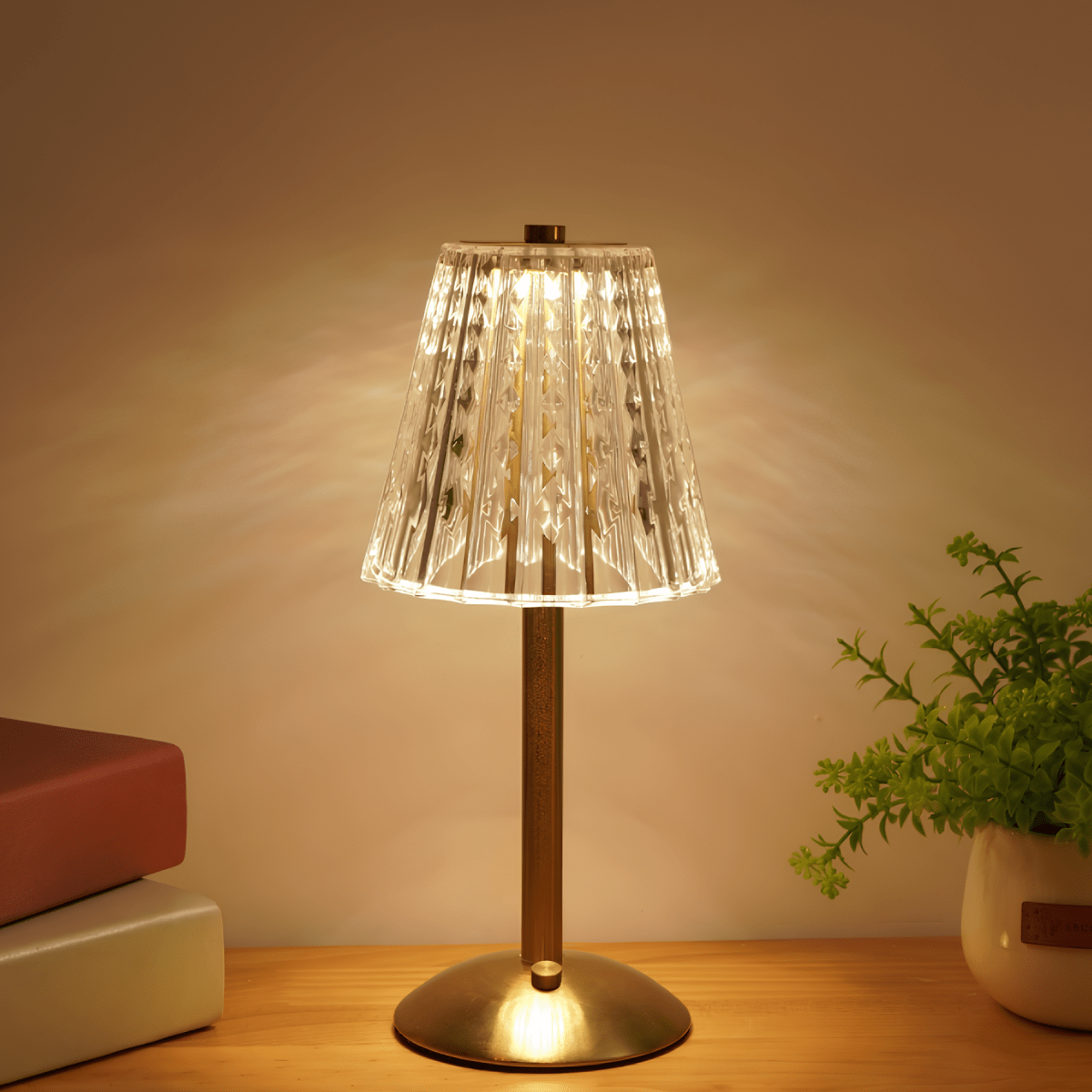 Virelle Maison - Lampe de table cristalline en aluminium brossé | Virelle Maison