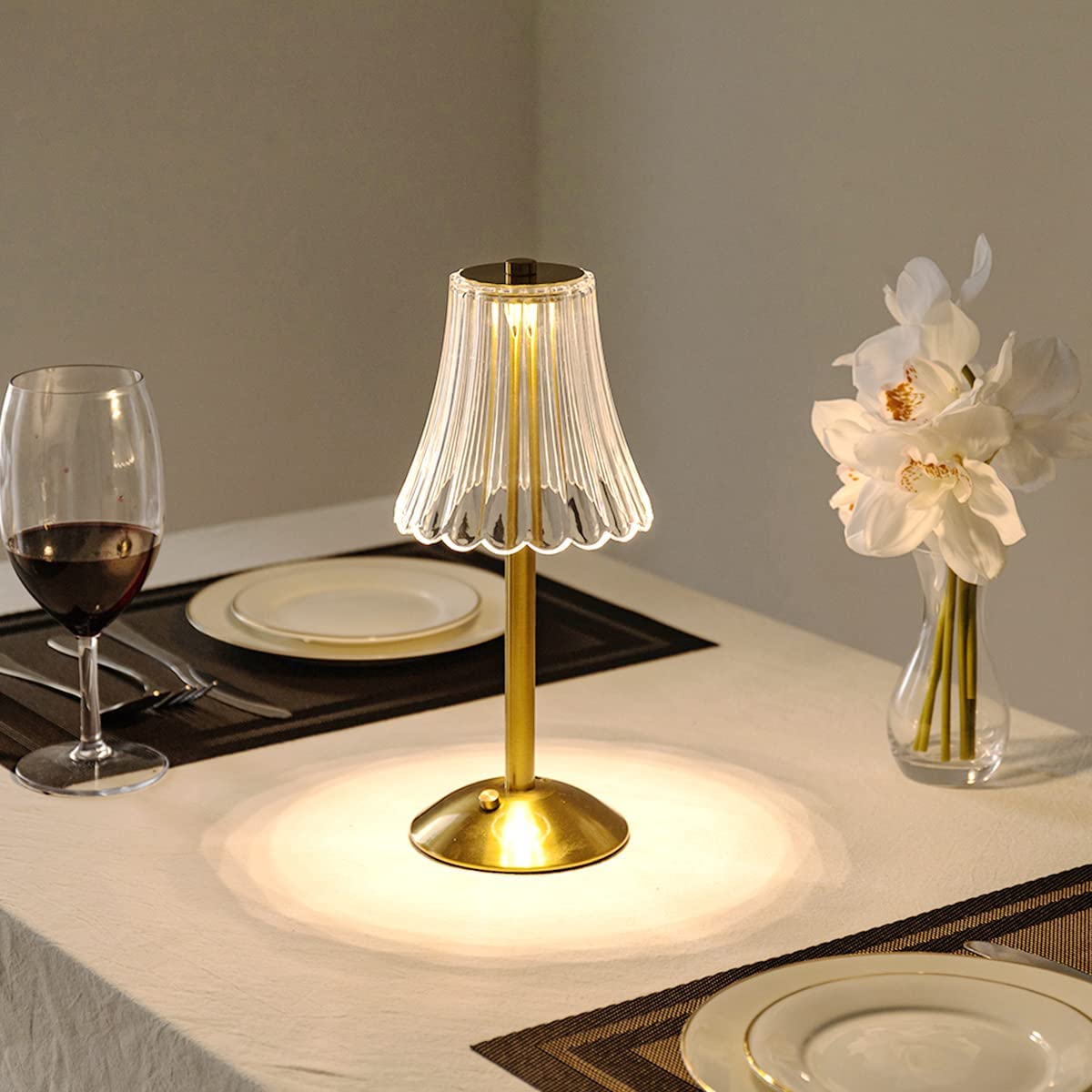 Virelle Maison - Lampe de table cristalline en aluminium brossé | Virelle Maison