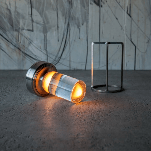 Virelle Maison - Lampe de table dimmable en cristal et métal texturé | Virelle Maison