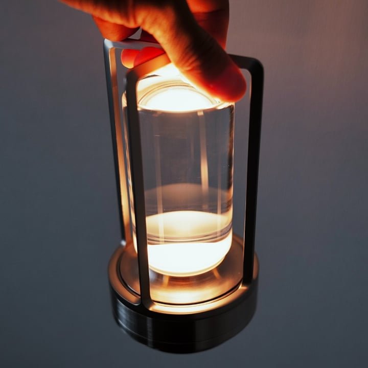 Virelle Maison - Lampe de table dimmable en cristal et métal texturé | Virelle Maison