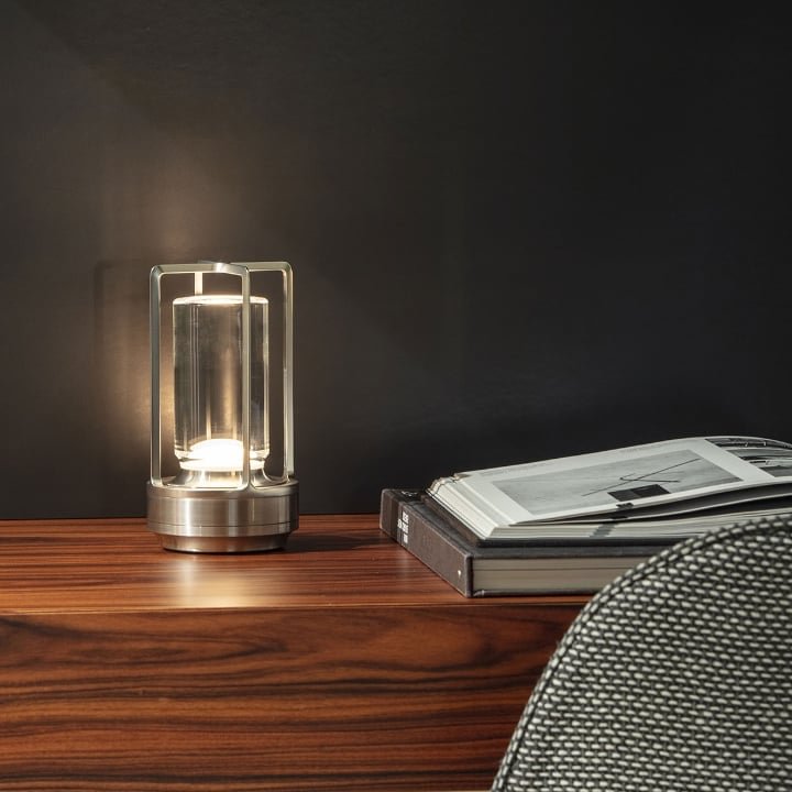 Virelle Maison - Lampe de table dimmable en cristal et métal texturé | Virelle Maison