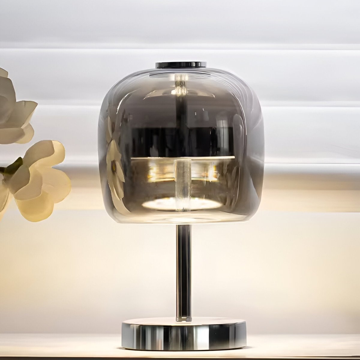 Virelle Maison - Lampe de table en verre fumé dimmable à commande tactile | Virelle Maison