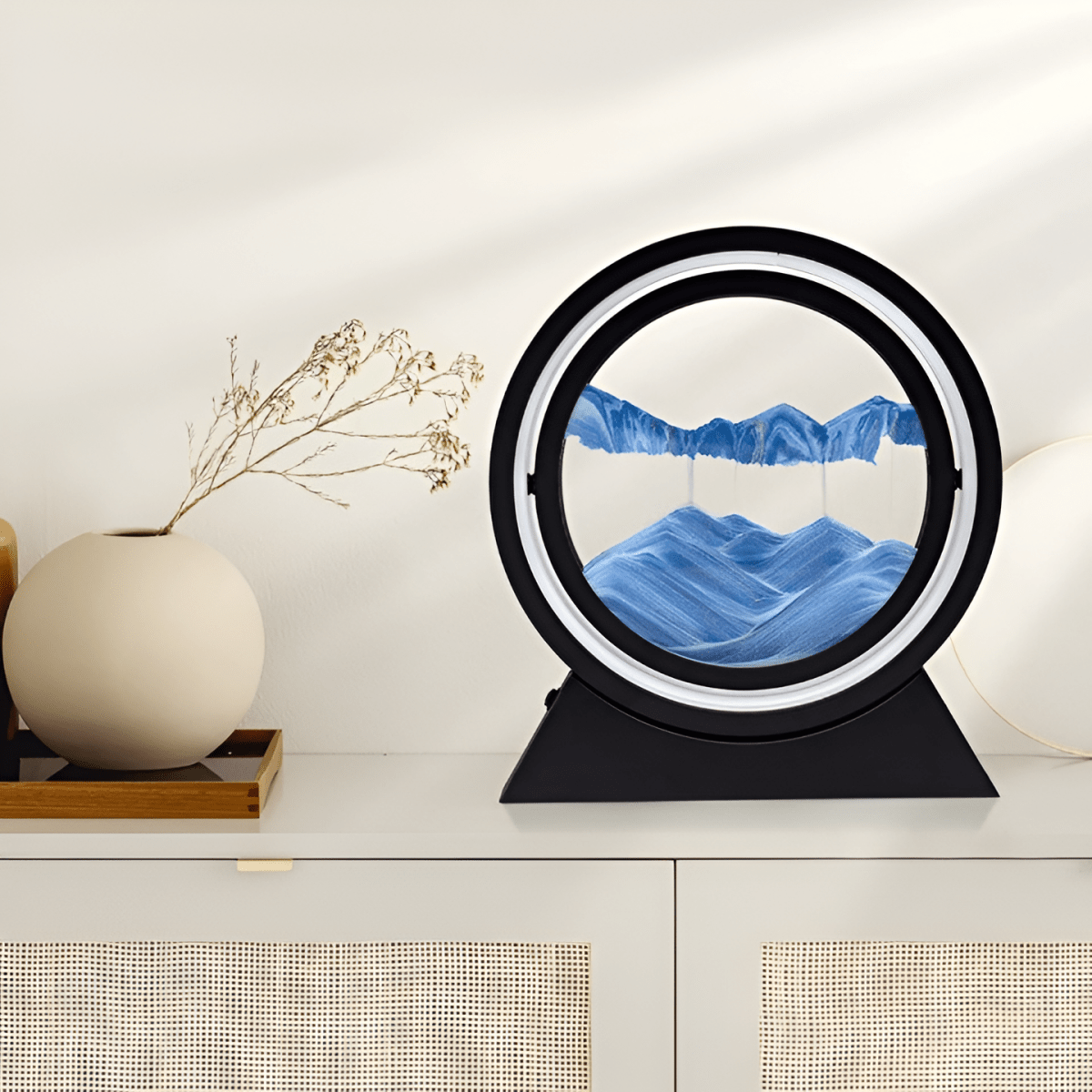 Virelle Maison - Lampe de table LED en verre avec sable en mouvement coloré | Virelle Maison