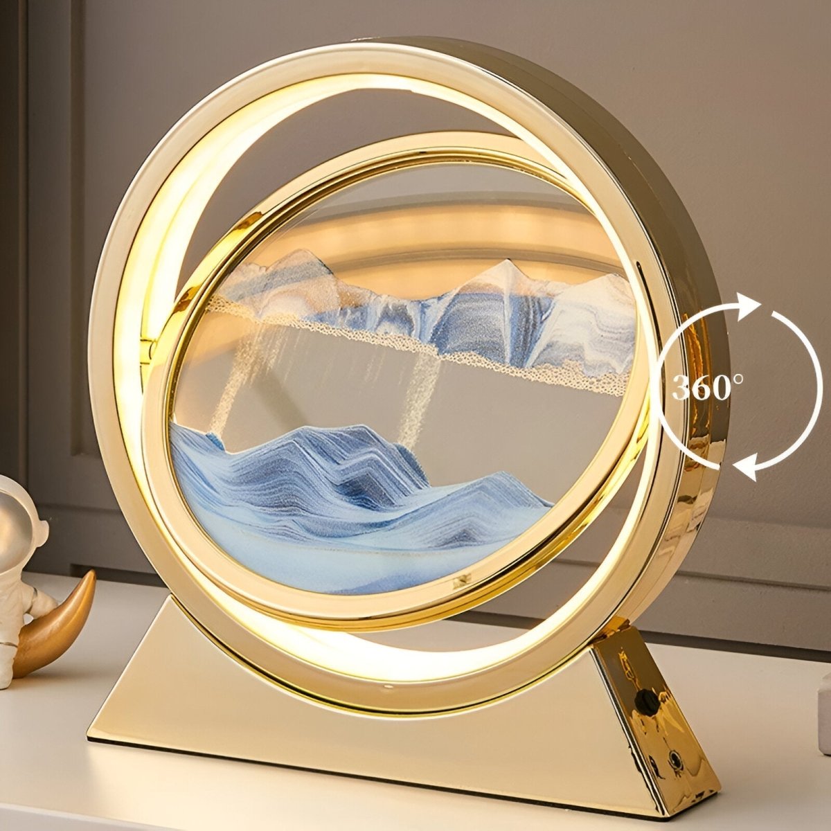 Virelle Maison - Lampe de table LED en verre avec sable en mouvement coloré | Virelle Maison