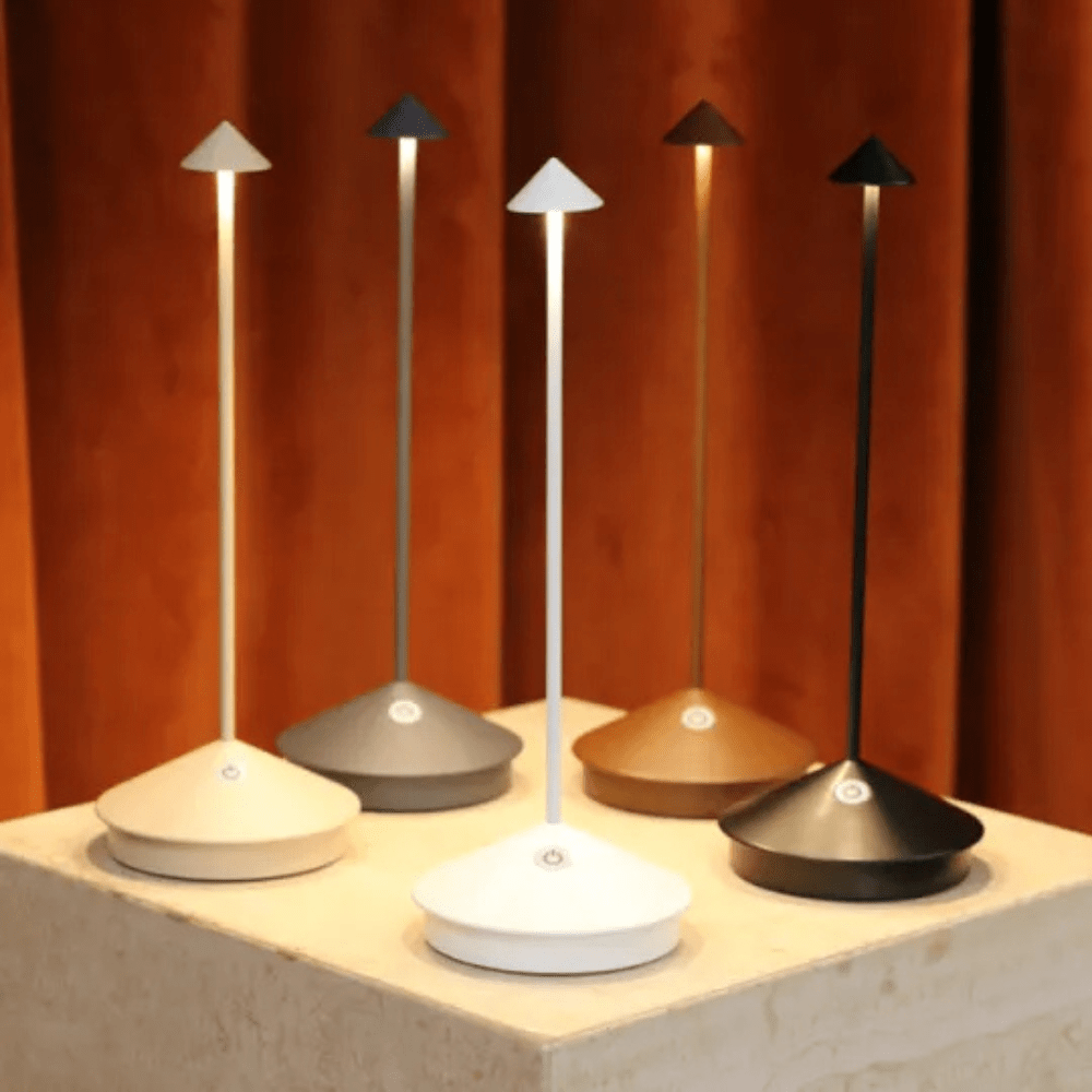 Virelle Maison - Lampe de table LED sans fil en aluminium brossé | Virelle Maison