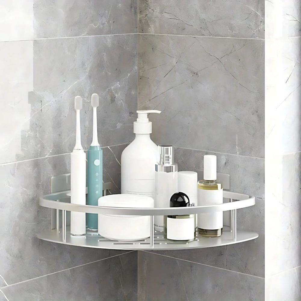 Étagère murale en aluminium mat pour douche | Virelle Maison