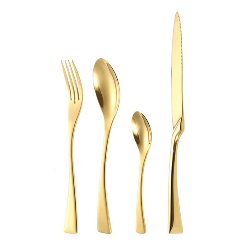 Virelle Maison - Ménagère dorée en acier inoxydable – Finition miroir brillante | Virelle Maison