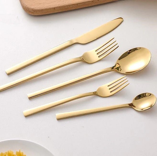 Virelle Maison - Ménagère en acier inoxydable poli – Design épuré 30 pièces | Virelle Maison