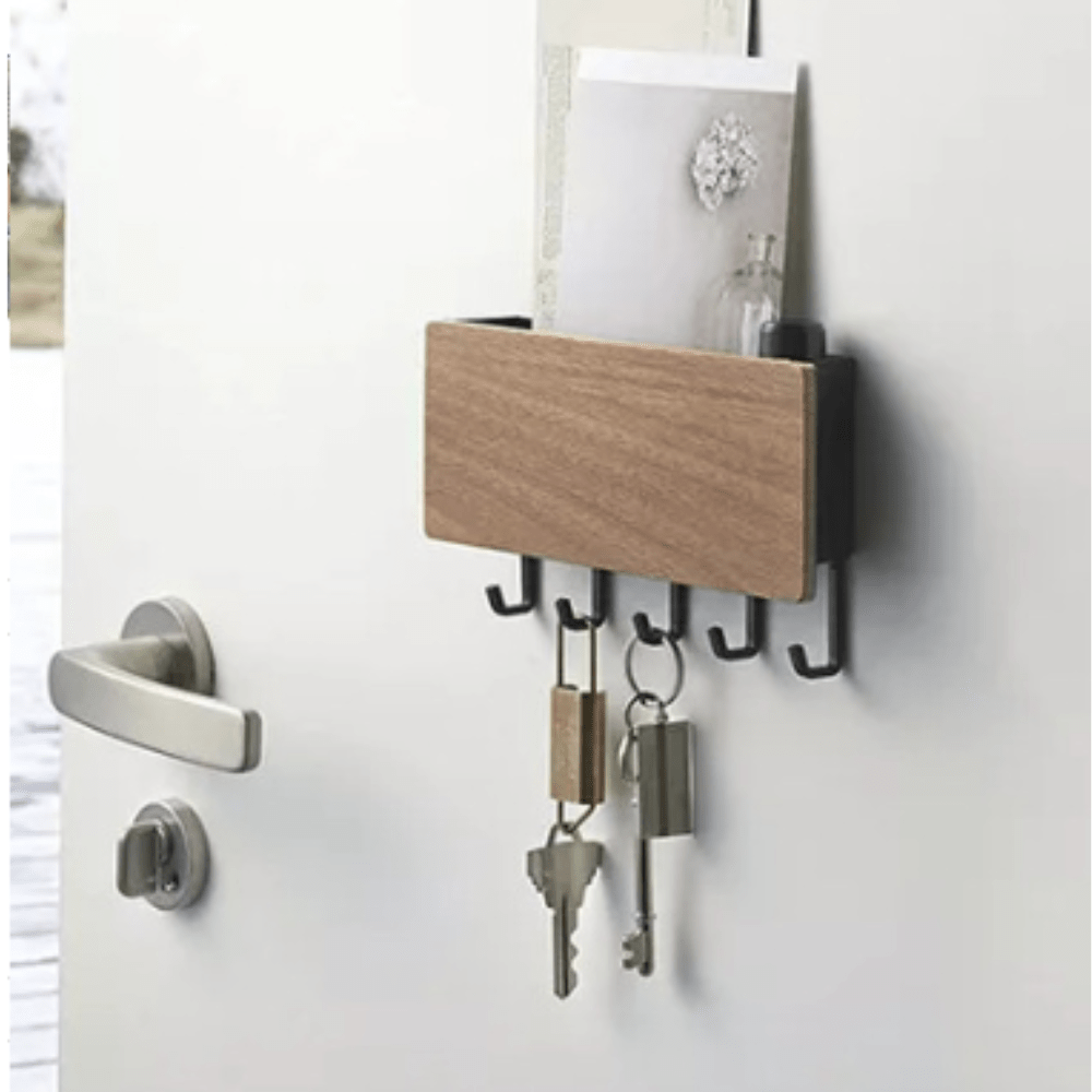 Virelle Maison - Organisateur mural en bois massif – rangement clés et courrier | Virelle Maison