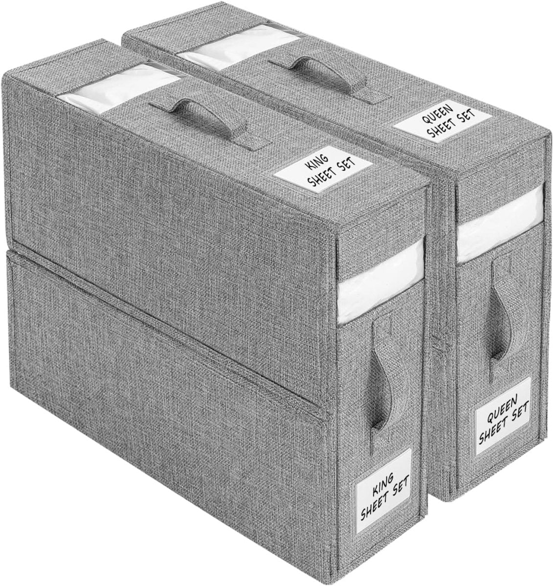 Virelle Maison - Organiseur de draps pliable en tissu structuré, gris clair | Virelle Maison
