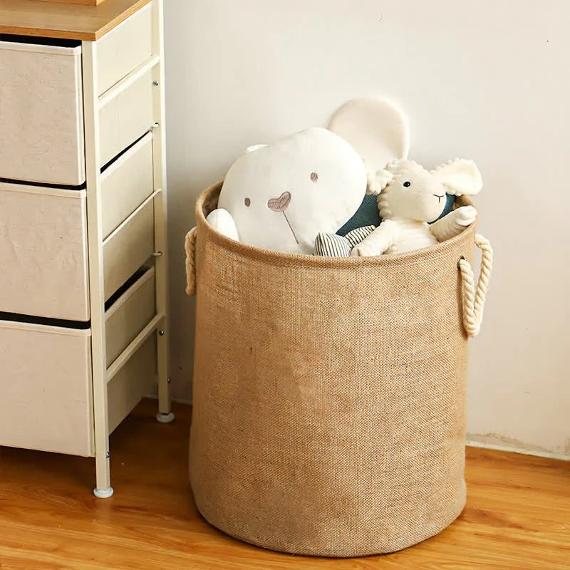 Virelle Maison - Panier à linge pliable en coton - lin imperméable