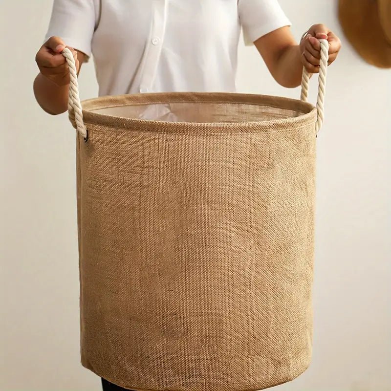 Virelle Maison - Panier à linge pliable en coton - lin imperméable
