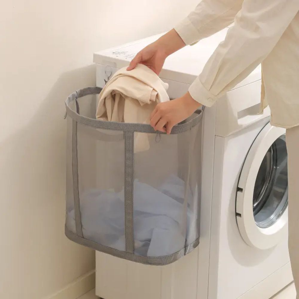 Virelle Maison - Panier à linge pliable en maille respirante