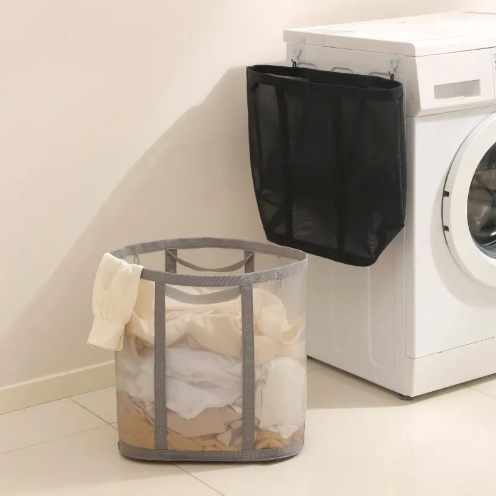 Virelle Maison - Panier à linge pliable en maille respirante