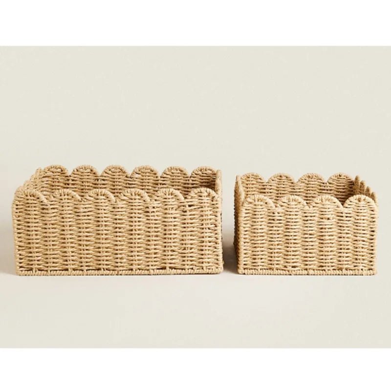 Virelle Maison - Panier de rangement en osier tressé avec bord ondulé | Virelle Maison