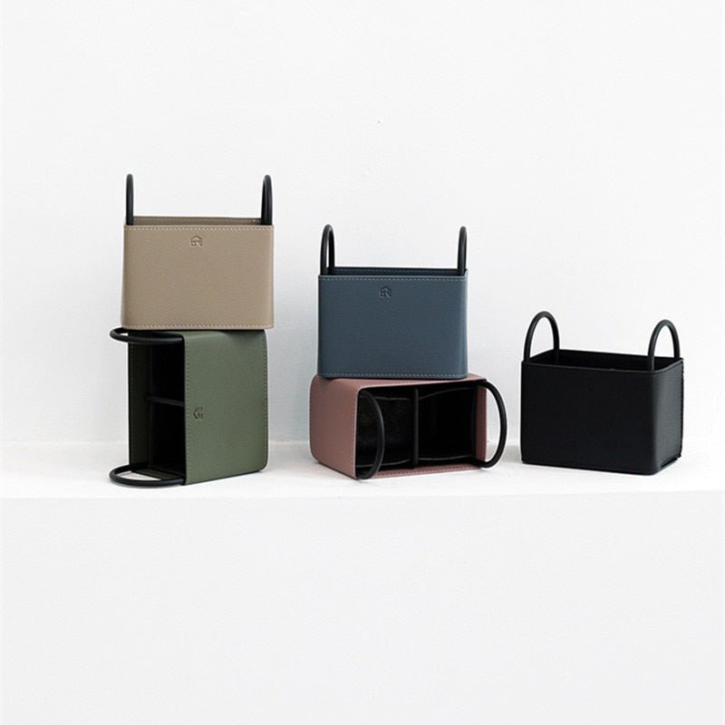 Virelle Maison - Panier de rangement en simili cuir avec structure rigide | Virelle Maison