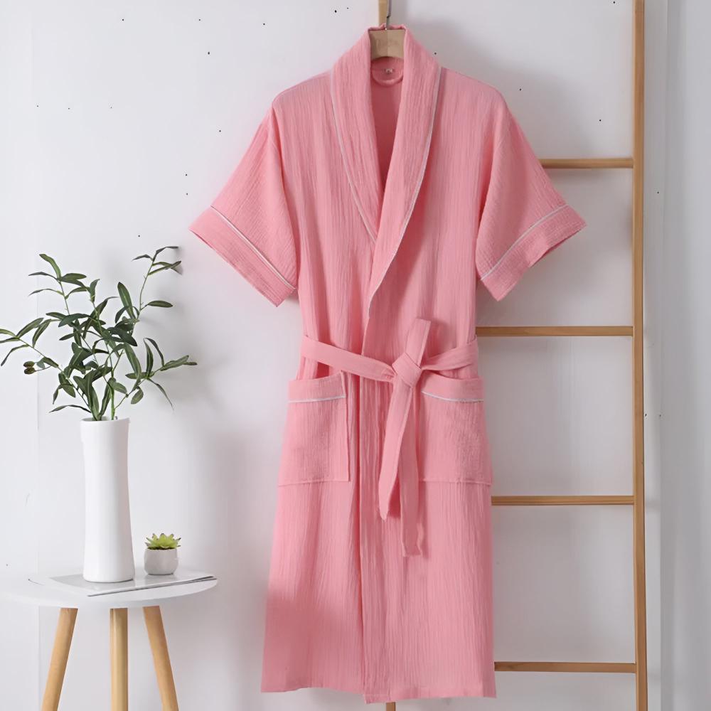 Virelle Maison - Peignoir de bain en coton léger à manches courtes | Virelle Maison