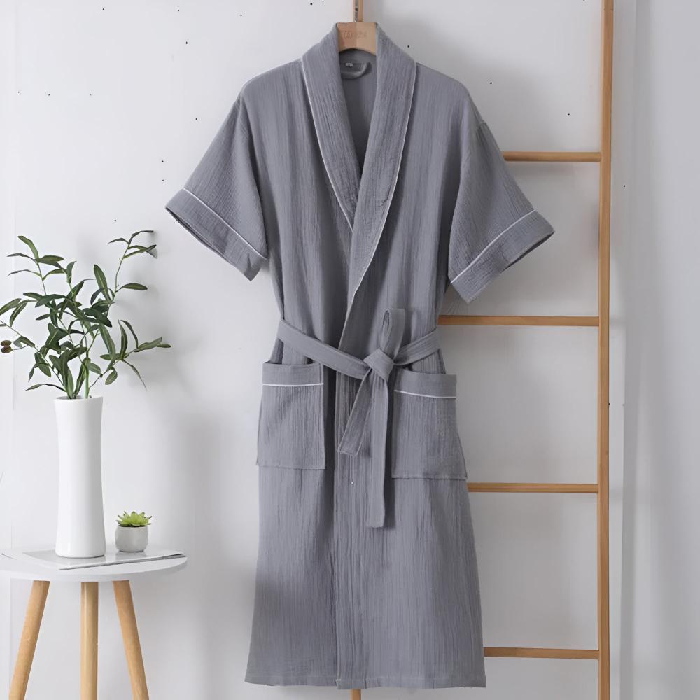 Virelle Maison - Peignoir de bain en coton léger à manches courtes | Virelle Maison
