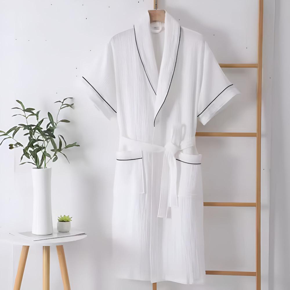 Virelle Maison - Peignoir de bain en coton léger à manches courtes | Virelle Maison