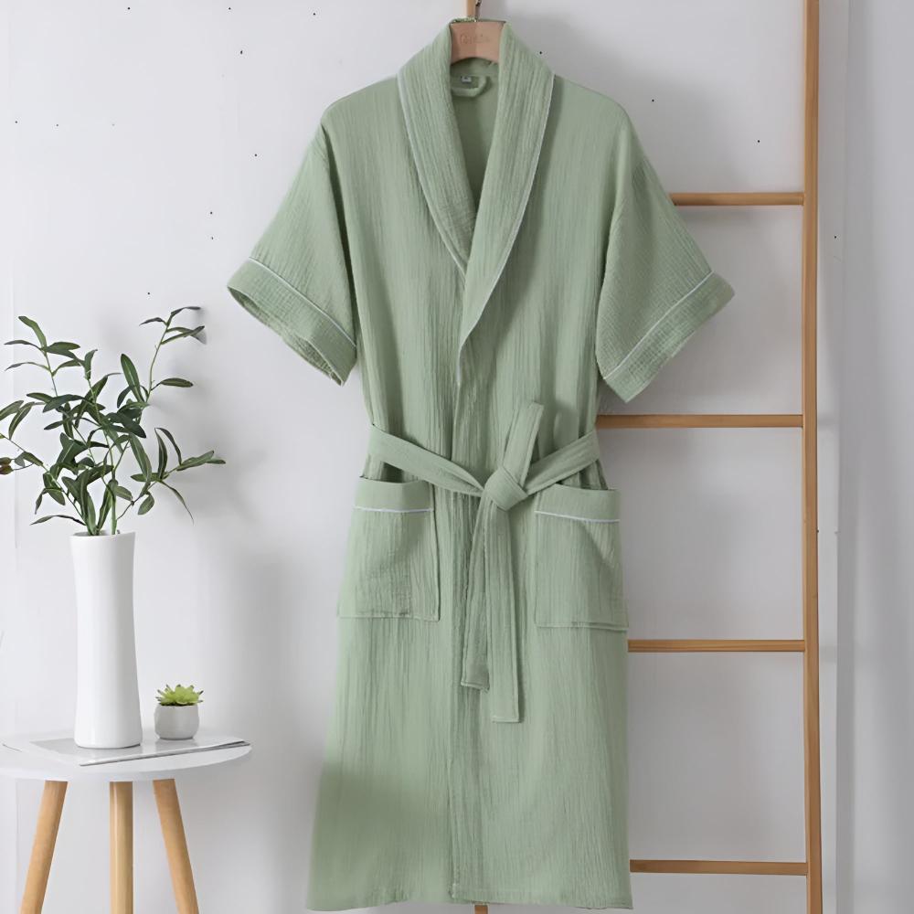 Virelle Maison - Peignoir de bain en coton léger à manches courtes | Virelle Maison