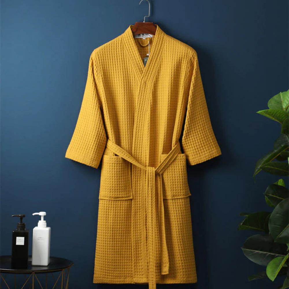 Virelle Maison - Peignoir en coton gaufré à col en V | Virelle Maison