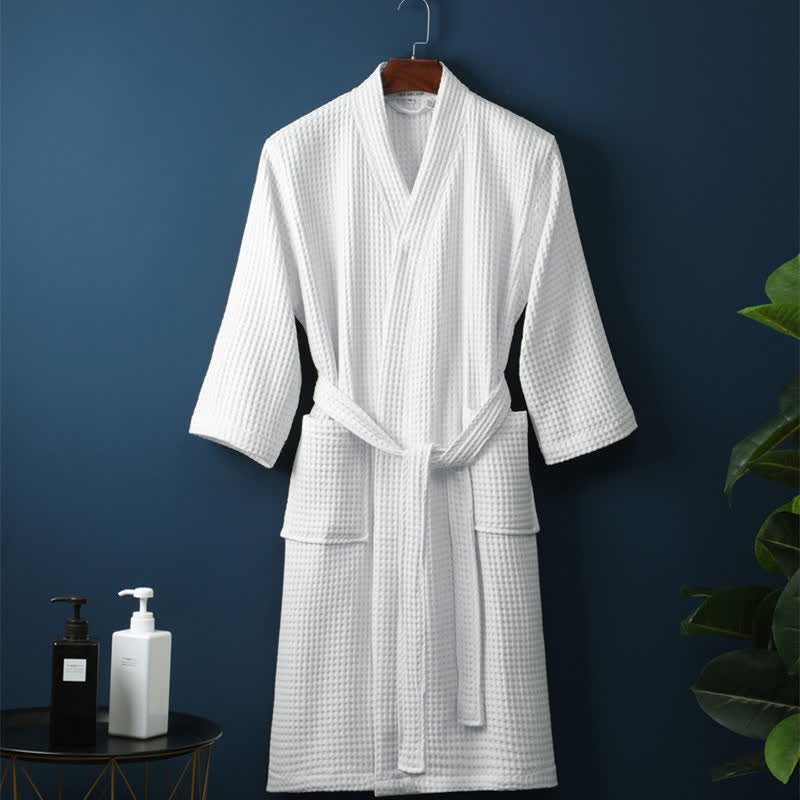 Virelle Maison - Peignoir en coton gaufré à col en V | Virelle Maison
