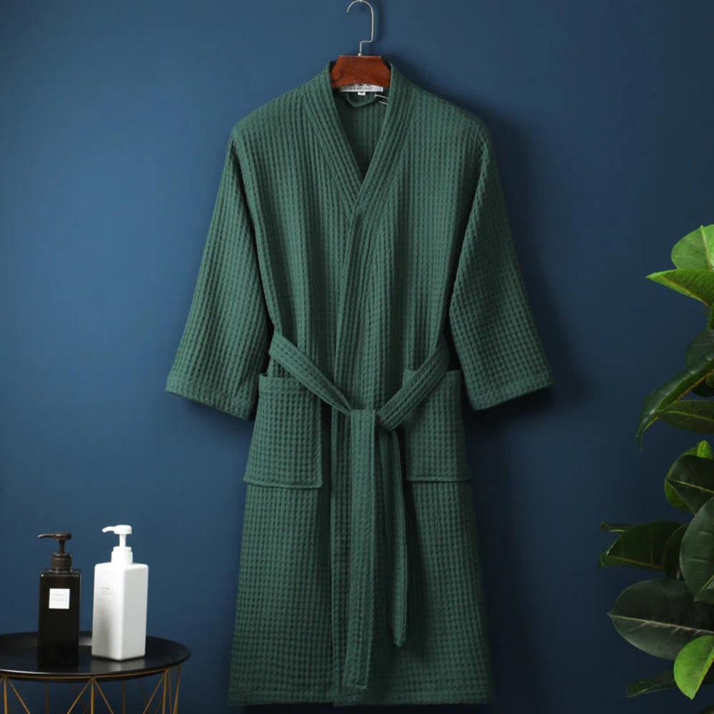 Virelle Maison - Peignoir en coton gaufré à col en V | Virelle Maison