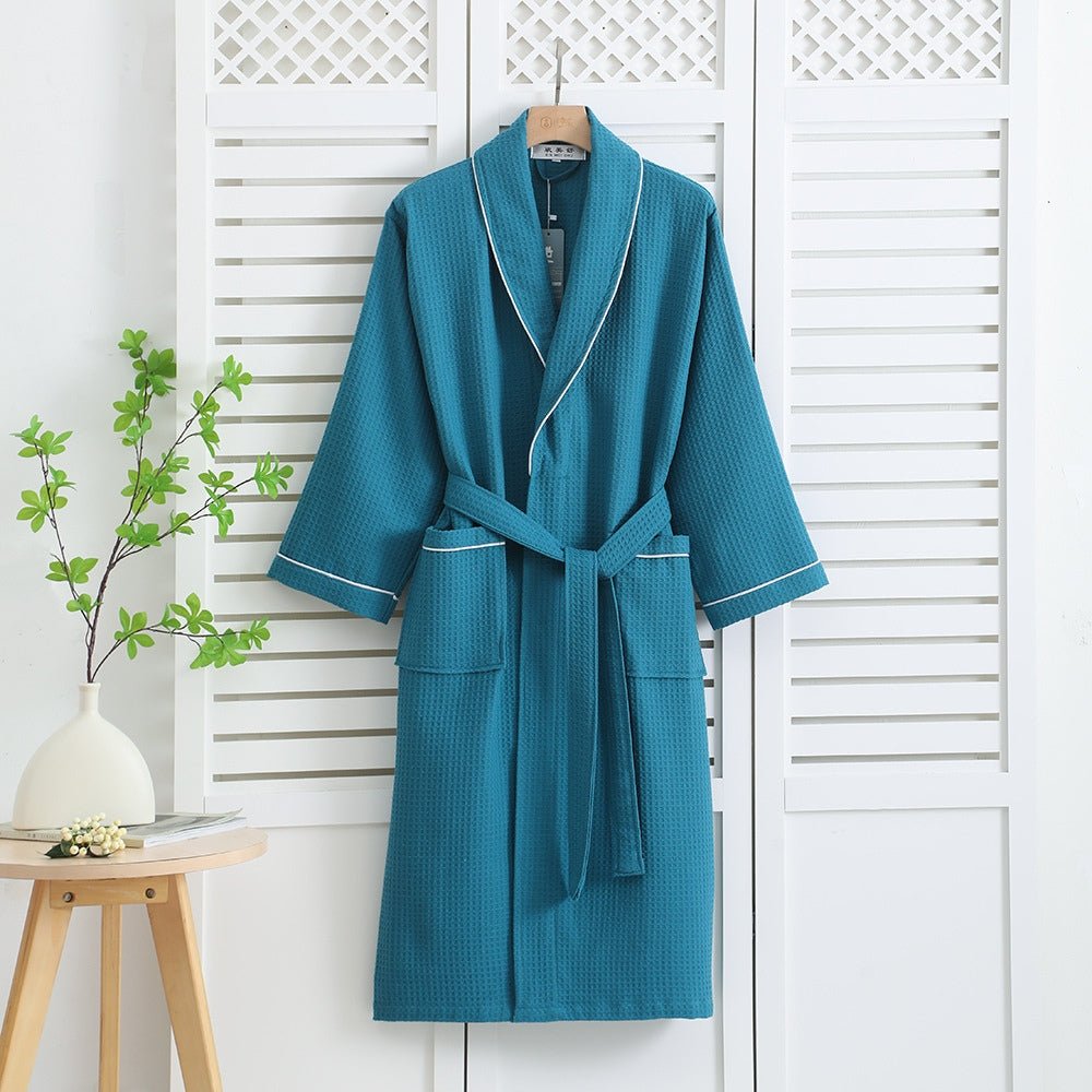 Virelle Maison - Peignoir en coton gaufré, doux et absorbant pour salle de bain | Virelle Maison