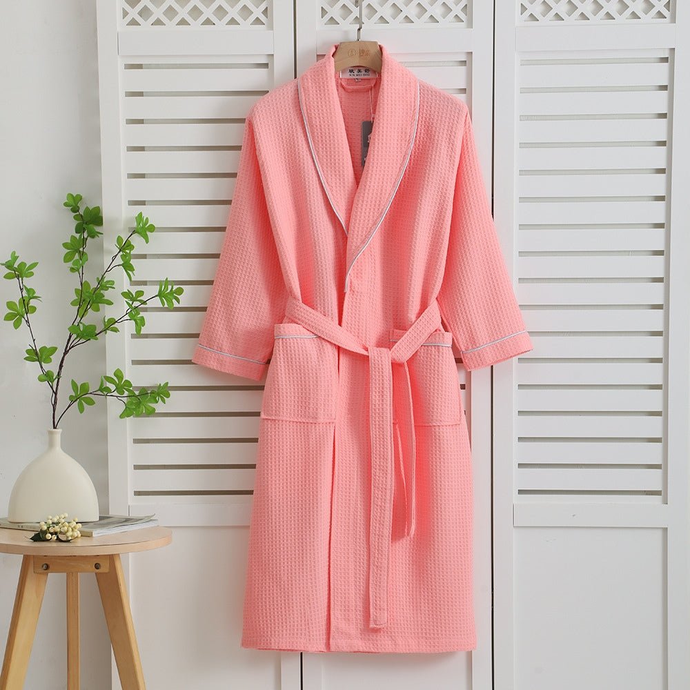 Virelle Maison - Peignoir en coton gaufré, doux et absorbant pour salle de bain | Virelle Maison