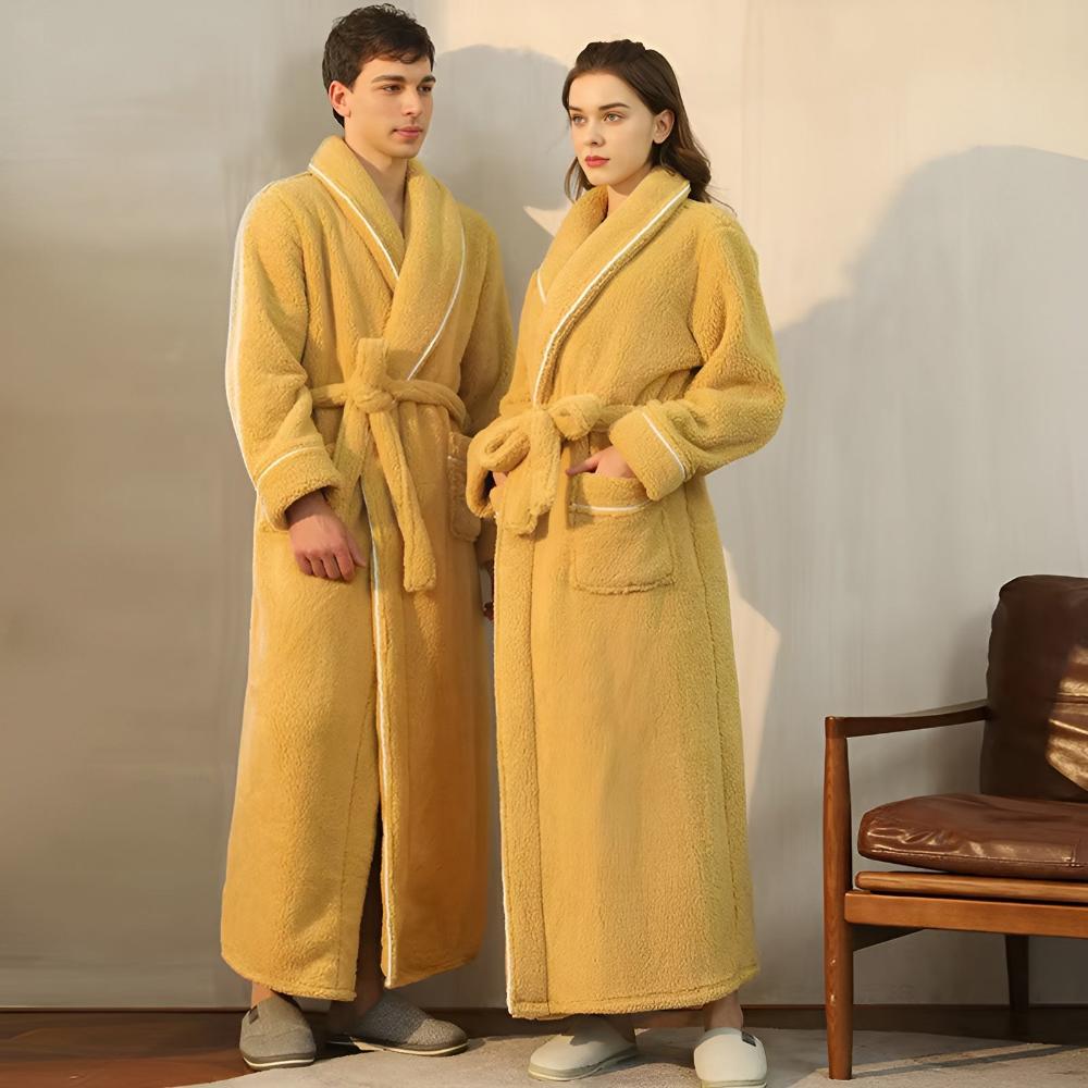 Virelle Maison - Peignoir en flanelle douce à col châle unisexe | Virelle Maison