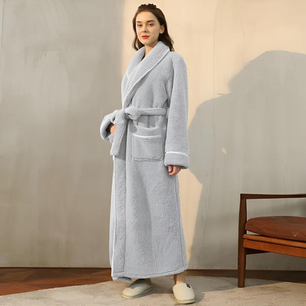 Virelle Maison - Peignoir en flanelle douce à col châle unisexe | Virelle Maison