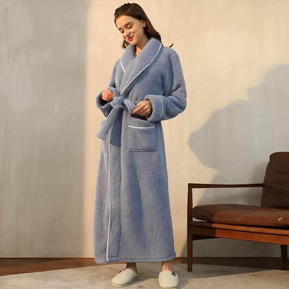 Virelle Maison - Peignoir en flanelle douce à col châle unisexe | Virelle Maison