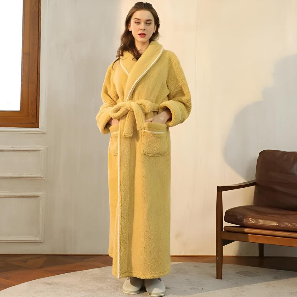 Virelle Maison - Peignoir en flanelle douce à col châle unisexe | Virelle Maison