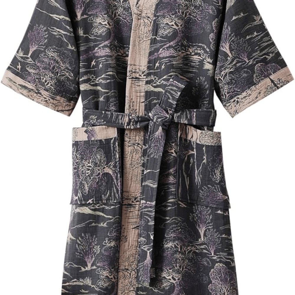 Virelle Maison - Peignoir kimono en coton léger à double gaze | Virelle Maison
