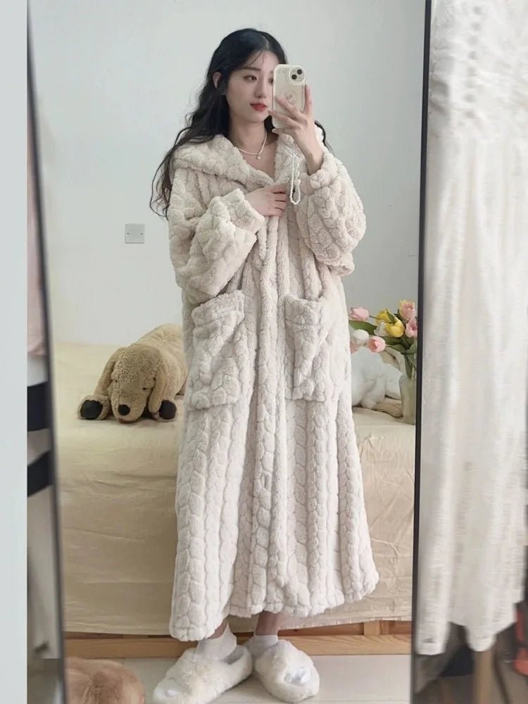 Virelle Maison - Peignoir léger en coton texturé avec capuche pour intérieur | Virelle Maison
